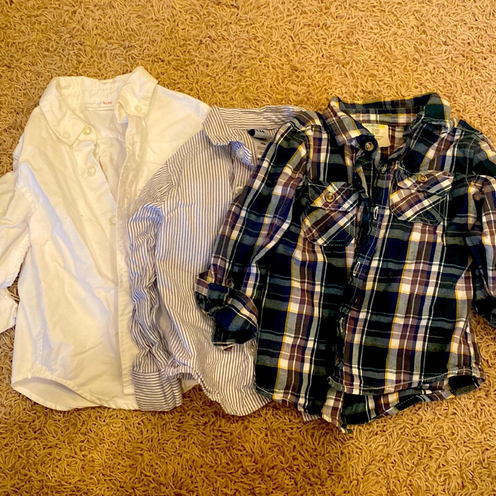 Lot of 3 - 2T Buttoned Collared Shirts